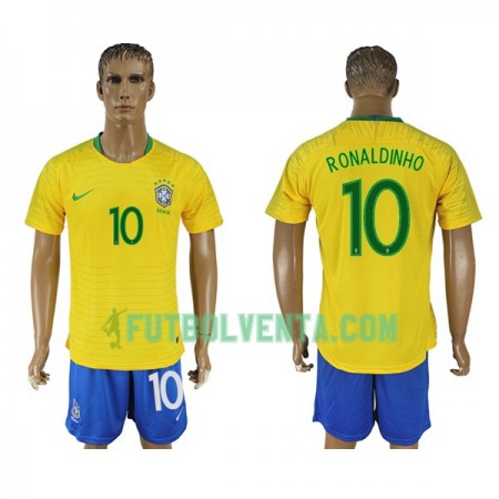 Camiseta de fútbol Brasil Ronaldinho 10 1ª equipación Mundial 2018
